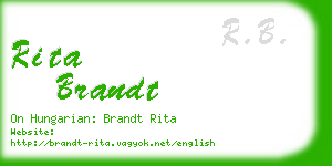 rita brandt business card